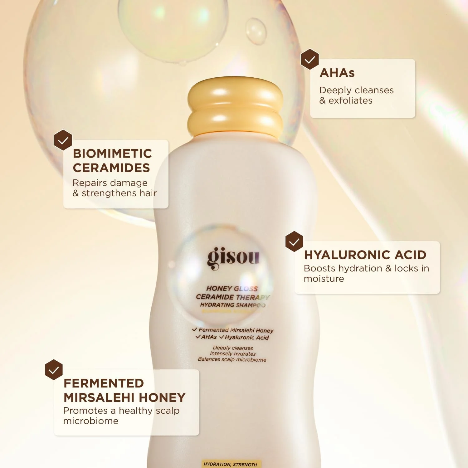 Gisou Honey Gloss Ceramide Therapy Hydrating Shampoo - 250ml