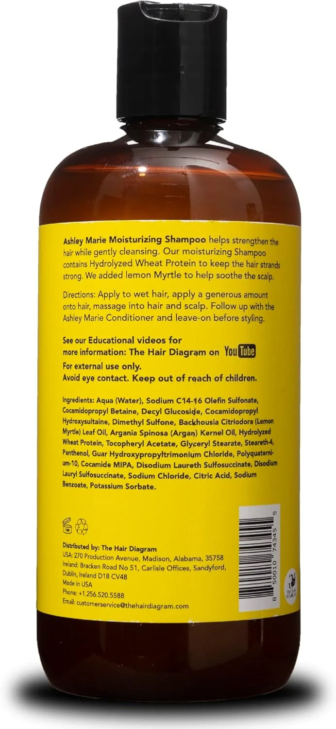 نمودار مو - شامپو مرطوب کننده اشلی ماری - پاک کننده و تقویت کننده طبیعی - شامپو ترمیم کننده لیمو با پروتئین گندم هیدرولیز شده - ایمن برای موهای رنگ شده - بدون پارابن و سولفات - 355 میلی لیتر نمودار مو - شامپو مرطوب کننده اشلی ماری - پاک کننده و تقویت کننده طبیعی - شامپو ترمیم کننده لیمو با پروتئین گندم هیدرولیز شده - ایمن برای موهای رنگ شده - بدون پارابن و سولفات - 355 میلی لیتر