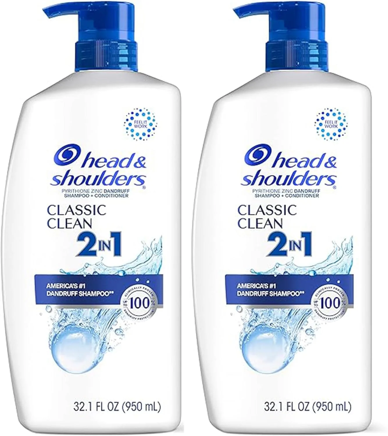 شامپو و نرم کننده ضد شوره سر هد اند شولدرز، 950 میلی لیتر، بسته دوقلو، با رایحه کلاسیک کلین شامپو و نرم کننده ضد شوره سر هد اند شولدرز، 950 میلی لیتر، بسته دوقلو، با رایحه کلاسیک کلین