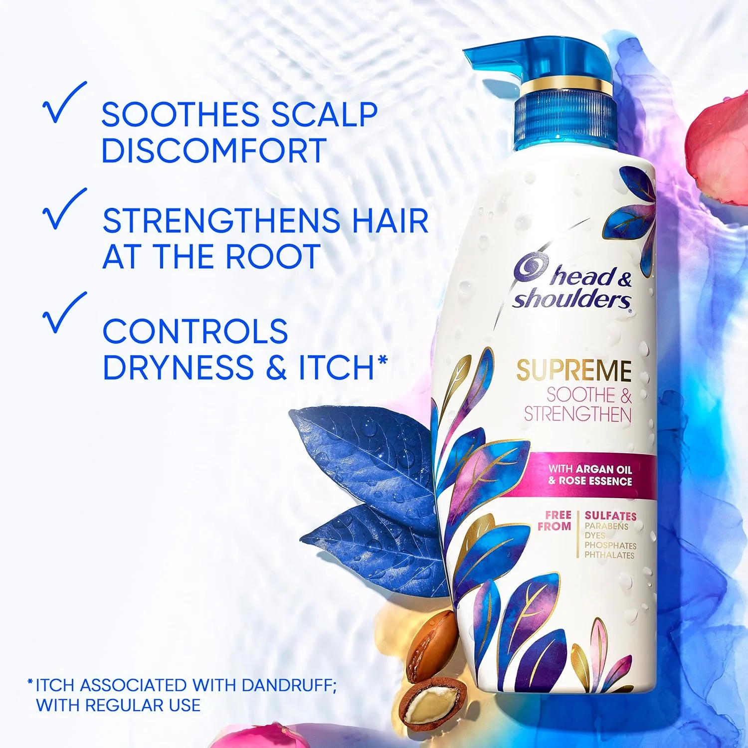 شامپو ضد شوره بدون سولفات Head & Shoulders Supreme حاوی روغن آرگان، درمان ضد شوره، تسکین دهنده و تقویت کننده، 834 میلی لیتر شامپو ضد شوره بدون سولفات Head & Shoulders Supreme حاوی روغن آرگان، درمان ضد شوره، تسکین دهنده و تقویت کننده، 834 میلی لیتر
