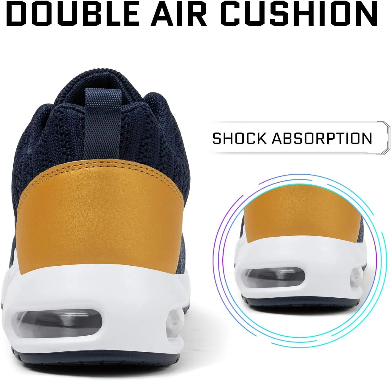 کفش‌های دویدن و پیاده‌روی زنانه میشانشا، تنفس‌پذیر با بالشتک هوا، آبی تیره، سایز 9.5