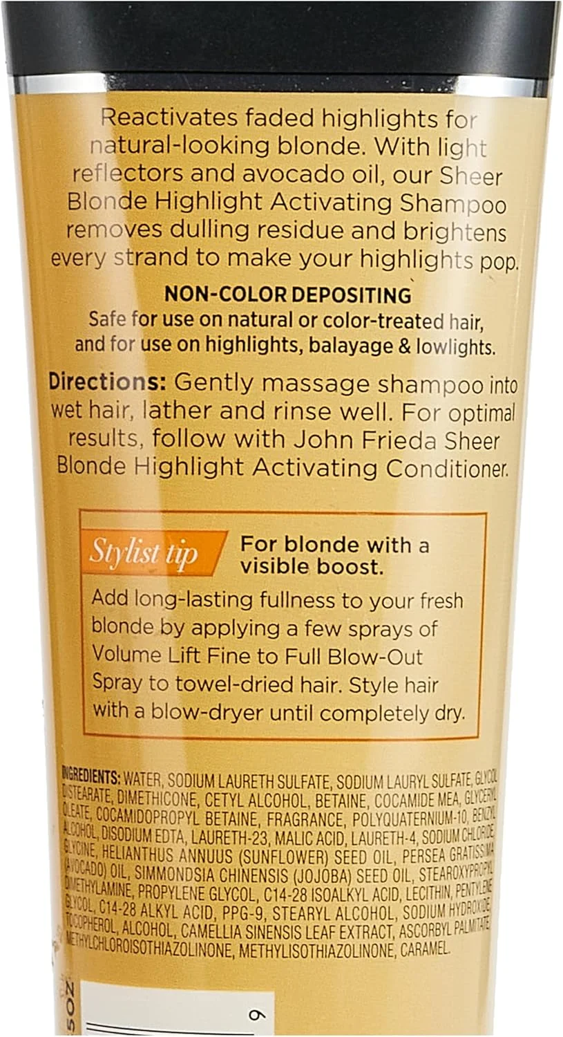 شامپو روشن کننده و فعال کننده هایلایت موهای بلوند جان فریدا، 250 میلی لیتر