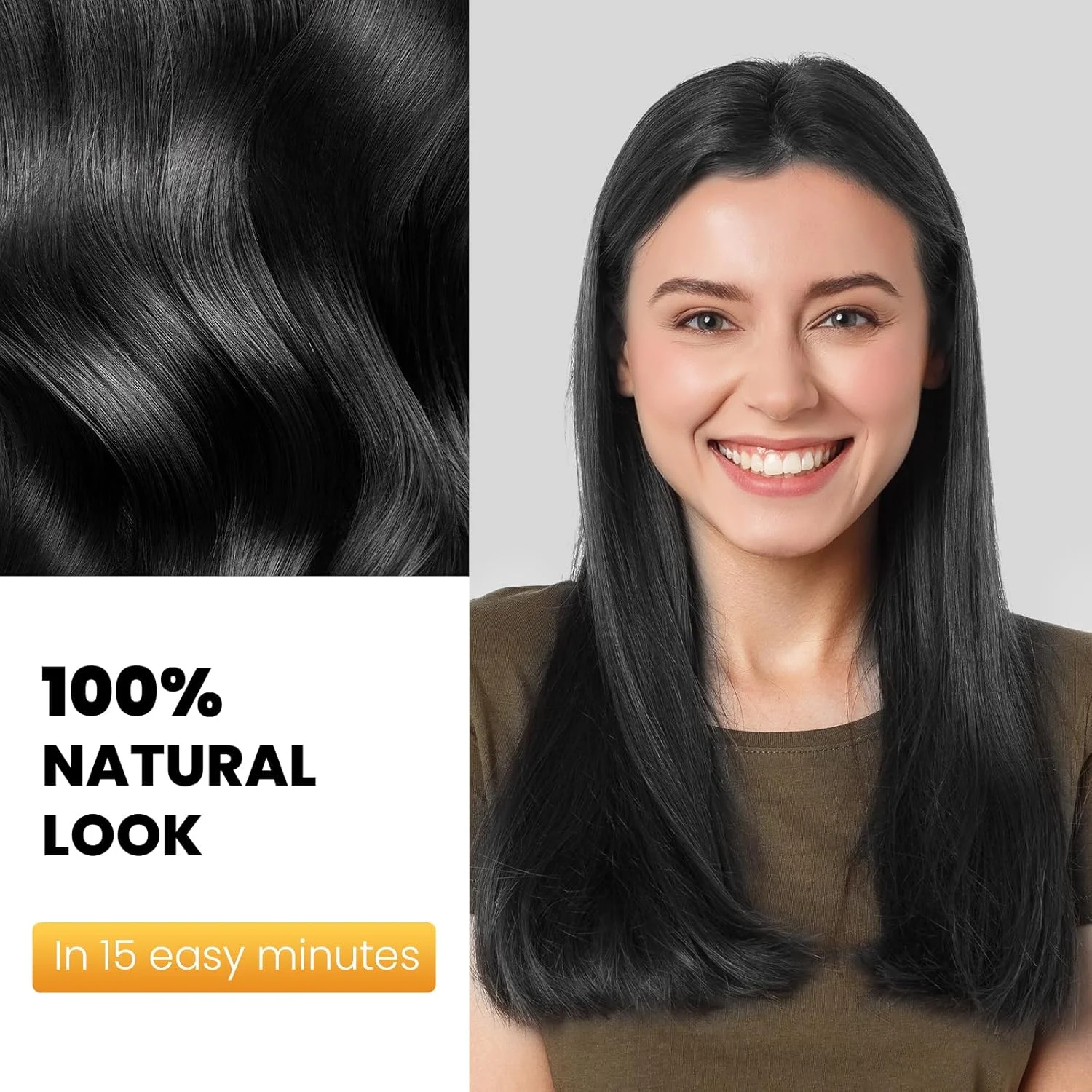 شامپو رنگ موی مشکی کایساسا 3 در 1، شامپو رنگ مو برای زنان و مردان، رنگ مو برای پوشاندن موهای سفید، شامپو با ترکیبات گیاهی برای پوشش موهای خاکستری 500 میلی لیتر (مشکی)