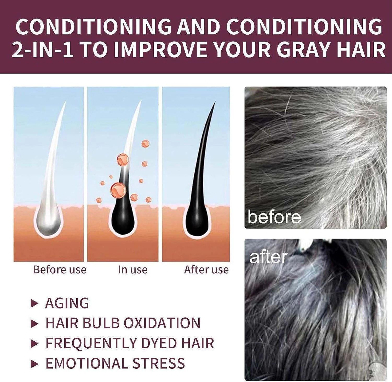 شامپو بار KASTWAVE، شامپو بار Polygonum-multiflorum، بار معکوس کننده موهای خاکستری، ارگانیک مرطوب کننده ترمیم کننده آسیب مو، پاک کننده عمیق پوست سر، برای موهای مشکی و ضخیم (2 عدد)