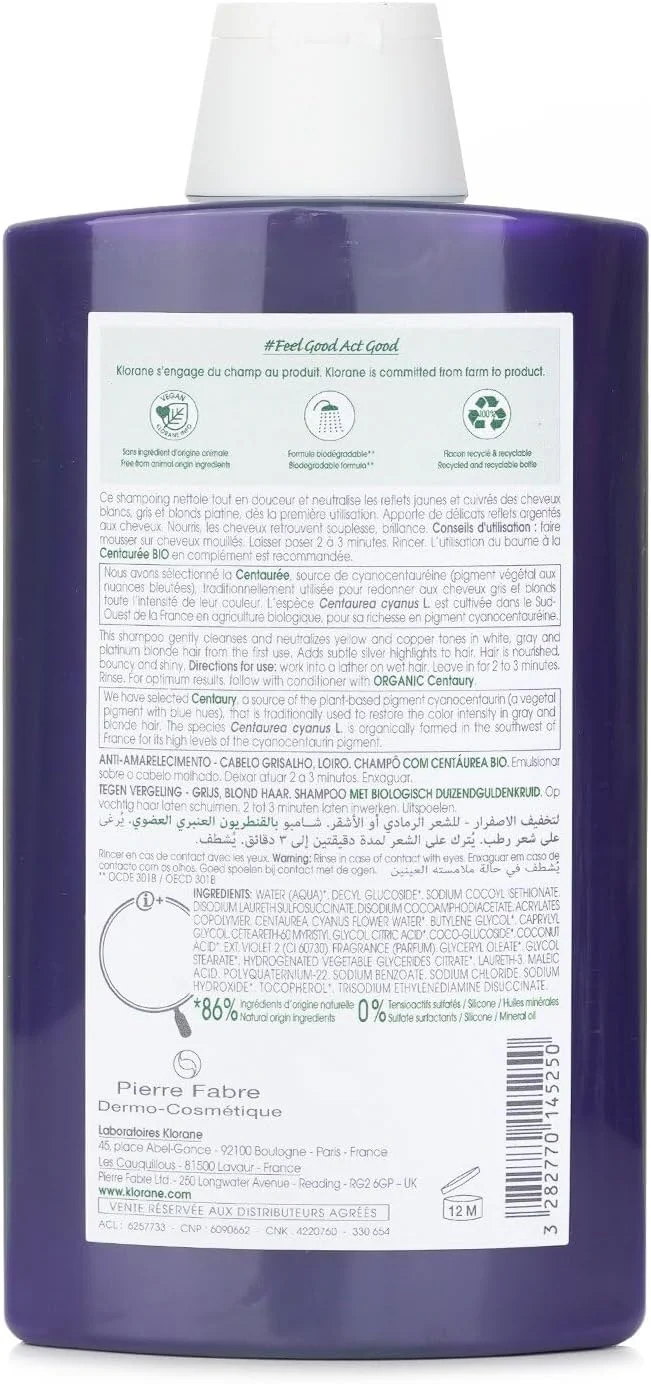 شامپو ضد زردی گل گندم کلوران مناسب موهای خاکستری و بلوند 400 میلی لیتر