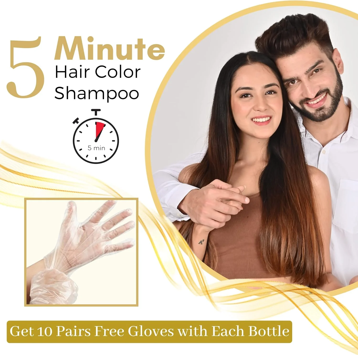 شامپو رنگ مو کوکیلا برای آقایان و بانوان | بدون آمونیاک - بدون پارابن | 10 جفت دستکش رایگان، مشکی طبیعی 400 میلی لیتر