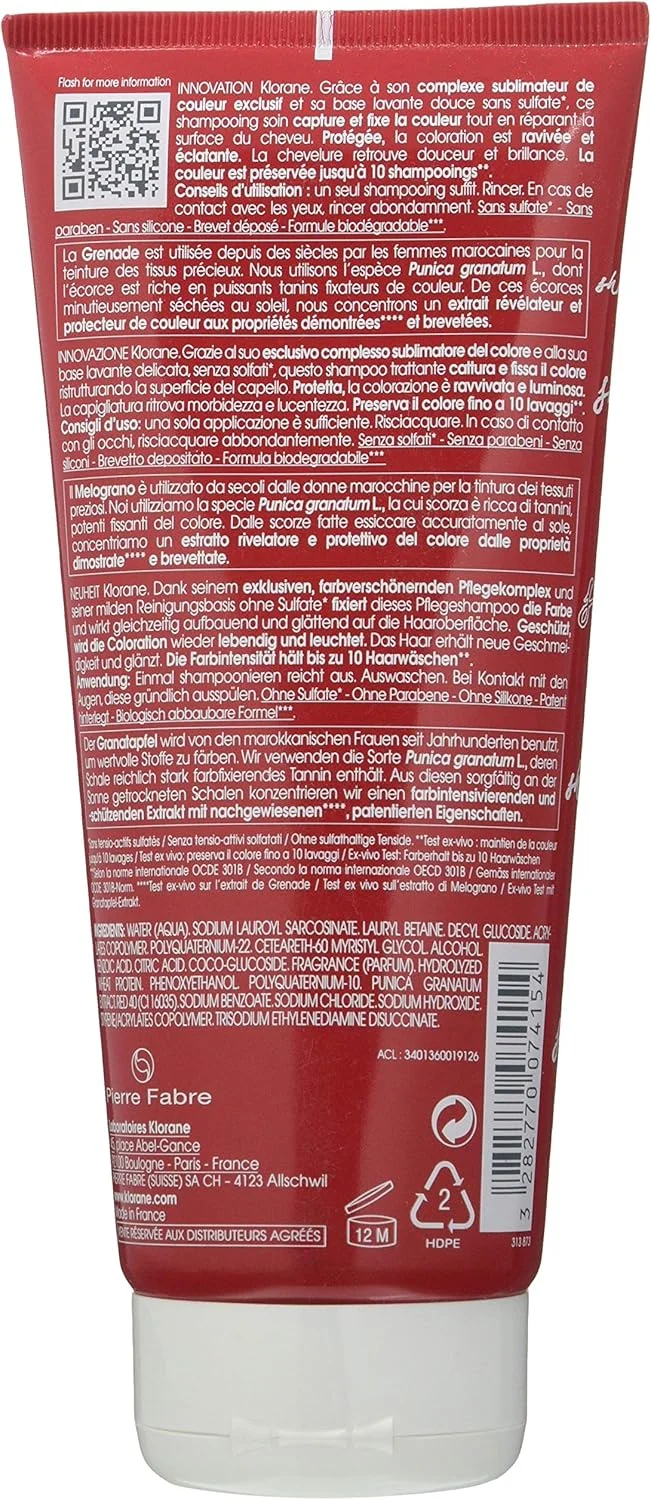 شامپو تثبیت کننده رنگ مو کلوران حاوی عصاره انار (200 میلی لیتر)