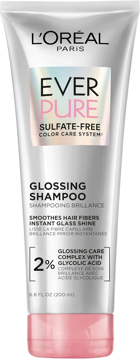 شامپو بدون سولفات درخشان کننده مو لورآل پاریس حاوی گلیکولیک اسید، مراقبت از مو برای درخشندگی و لطافت ماندگار موهای کدر و خشک، EverPure، 200 میلی لیتر