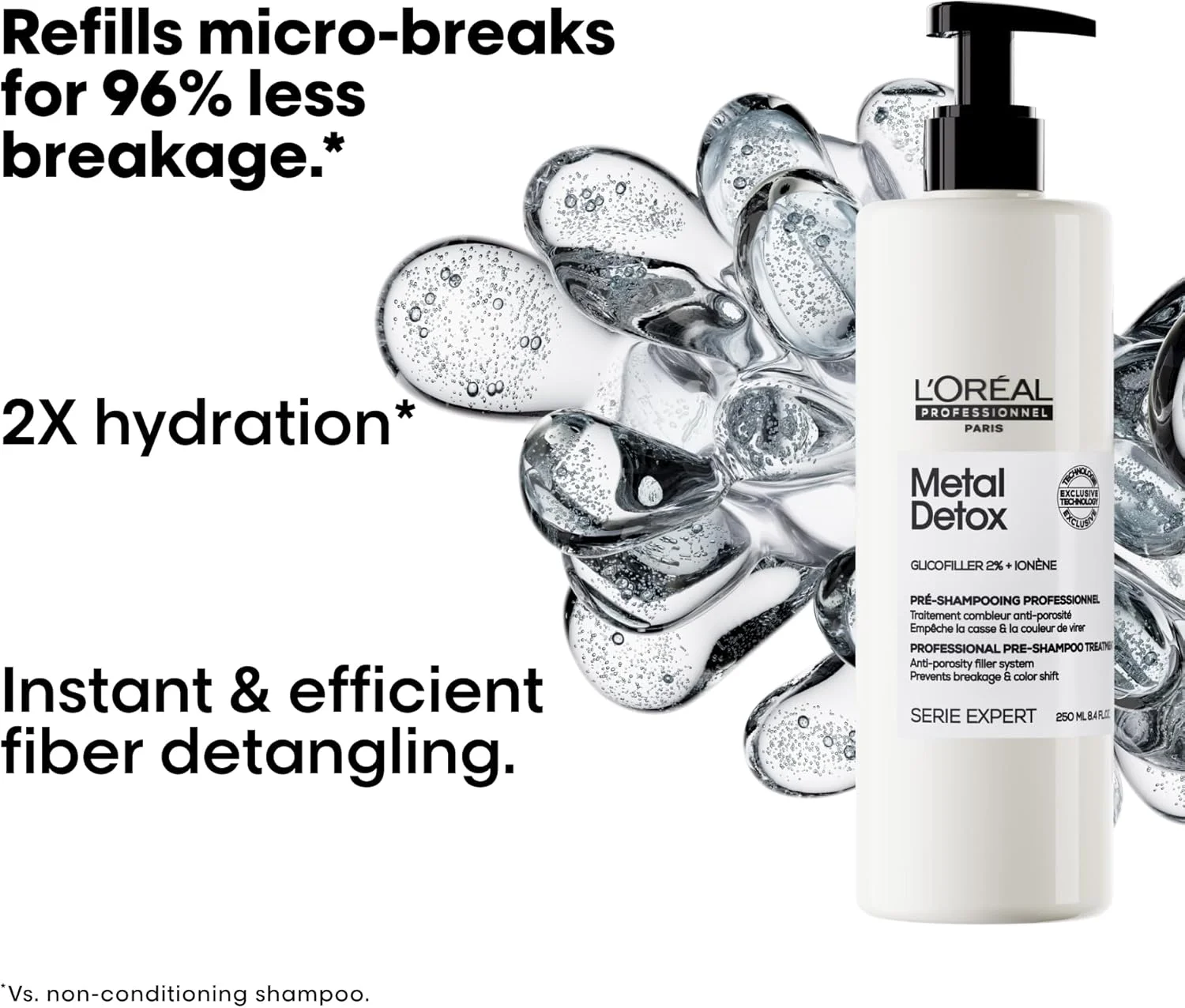 درمان پیش از شامپو متال دتوکس لورآل پروفشنال پاریس - تقویت کننده، پرکننده میکرو شکستگی ها و محافظت در برابر فلزات آب سخت، برای موهای آسیب دیده و رنگ شده درمان پیش از شامپو متال دتوکس لورآل پروفشنال پاریس - تقویت کننده، پرکننده میکرو شکستگی ها و محافظت در برابر فلزات آب سخت، برای موهای آسیب دیده و رنگ شده