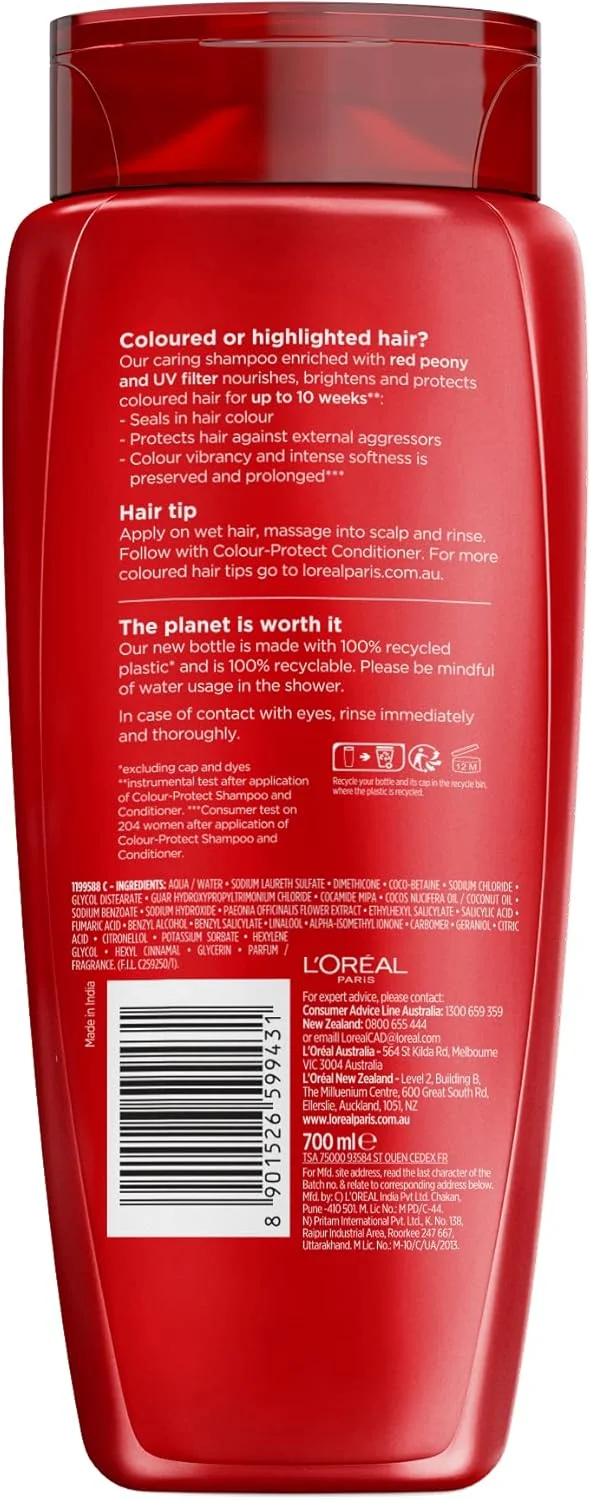 شامپو محافظ رنگ مو لورآل پاریس Elvive Color Vive حجم 700 میلی لیتر شامپو محافظ رنگ مو لورآل پاریس Elvive Color Vive حجم 700 میلی لیتر