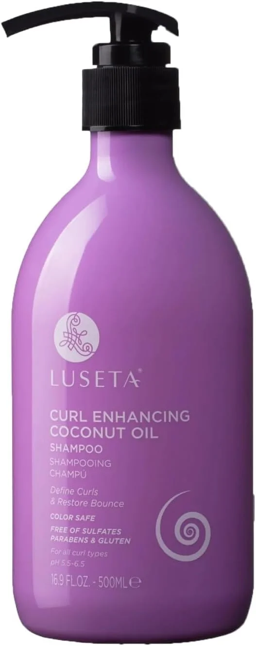 شامپو روغن نارگیل تقویت کننده فر لوسِتا، افزایش حالت ارتجاعی و وضوح فرها، کاهش وز و ترمیم موهای خشک، مناسب برای انواع موهای فر، فاقد سولفات و پارابن، 500 میلی لیتر