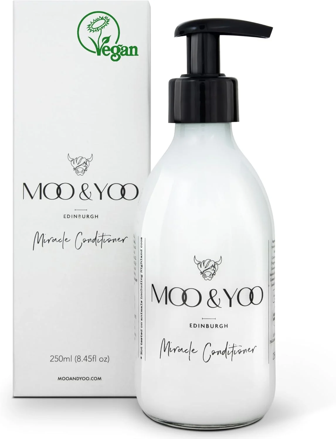 نرم کننده مو معجزه آسای مو اند یو - روغن مارولا، خزه ایسلندی و پروتئین گندم - نرم کننده ایمن برای موهای رنگ شده - محصولات مو وگان و بدون تست حیوانی - بطری شیشه ای قابل بازیافت 250 میلی لیتری