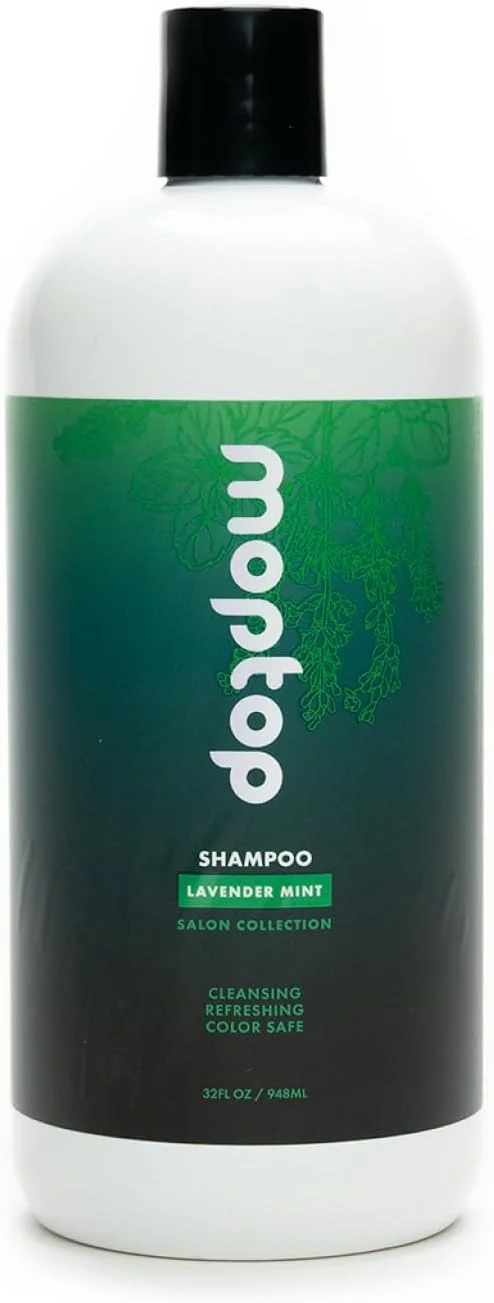 شامپو ملایم سالنی MopTop، 946 میلی لیتر، بدون سولفات و پارابن، محافظ رنگ مو، طبیعی، مناسب برای انواع مو، ساخته شده با آلوئه ورا و عسل که وز مو را کاهش می دهد، رطوبت و حالت پذیری را افزایش می دهد و موها را صاف و ابریشمی می کند.
