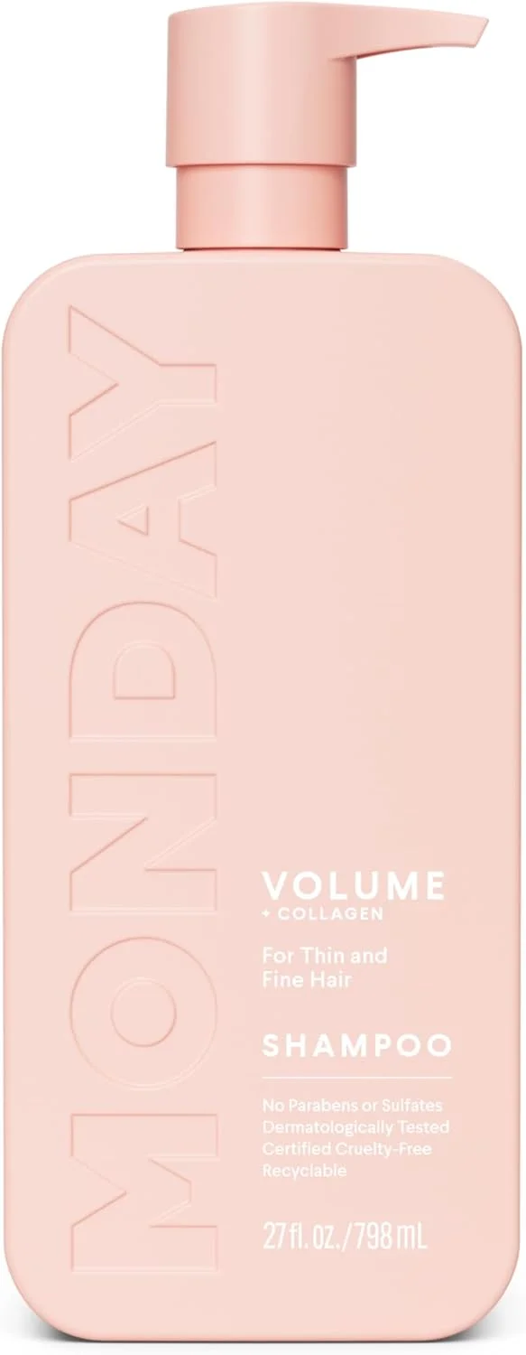 شامپو حجم دهنده مو ماندی هیرکر 800 میلی لیتر مناسب موهای نازک، ظریف و چرب، ساخته شده از روغن نارگیل، عصاره زنجبیل و ویتامین E، بطری های 100% قابل بازیافت