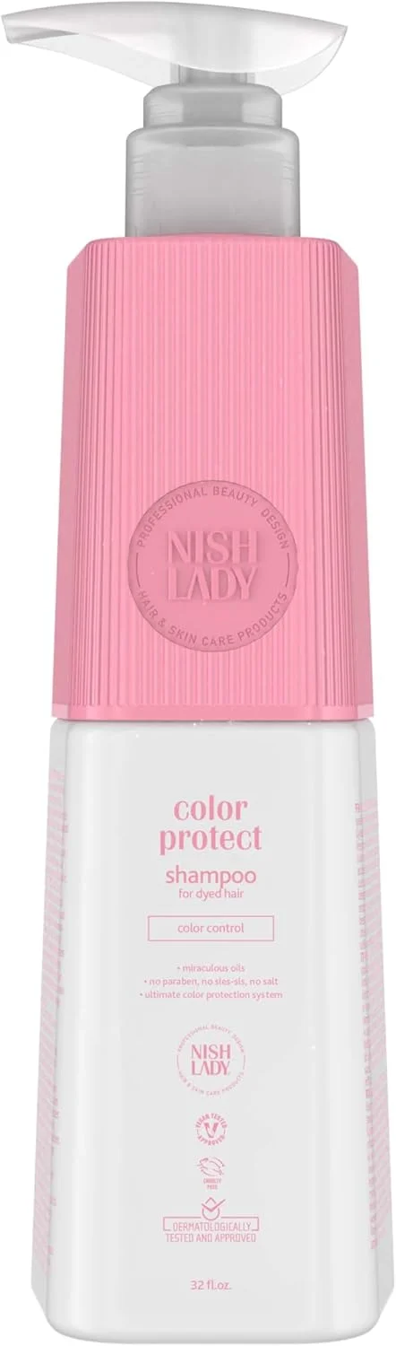 شامپو محافظ رنگ مو نیش لیدی 947 میلی لیتر - شامپو کنترل رنگ مو برای موهای رنگ شده
