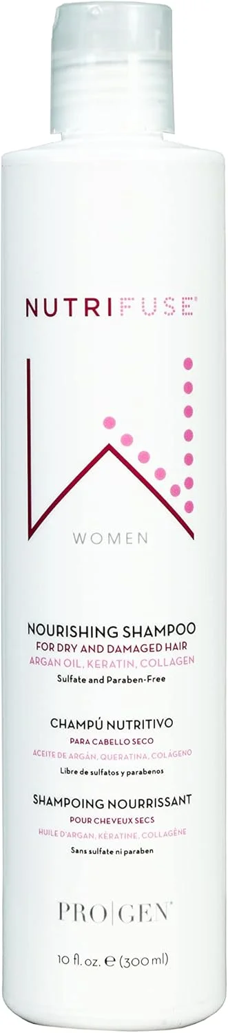 شامپو مغذی موی سر زنانه نوتریفیوز، حاوی روغن آرگان، کراتین و کلاژن، حجم 300 میلی لیتر
