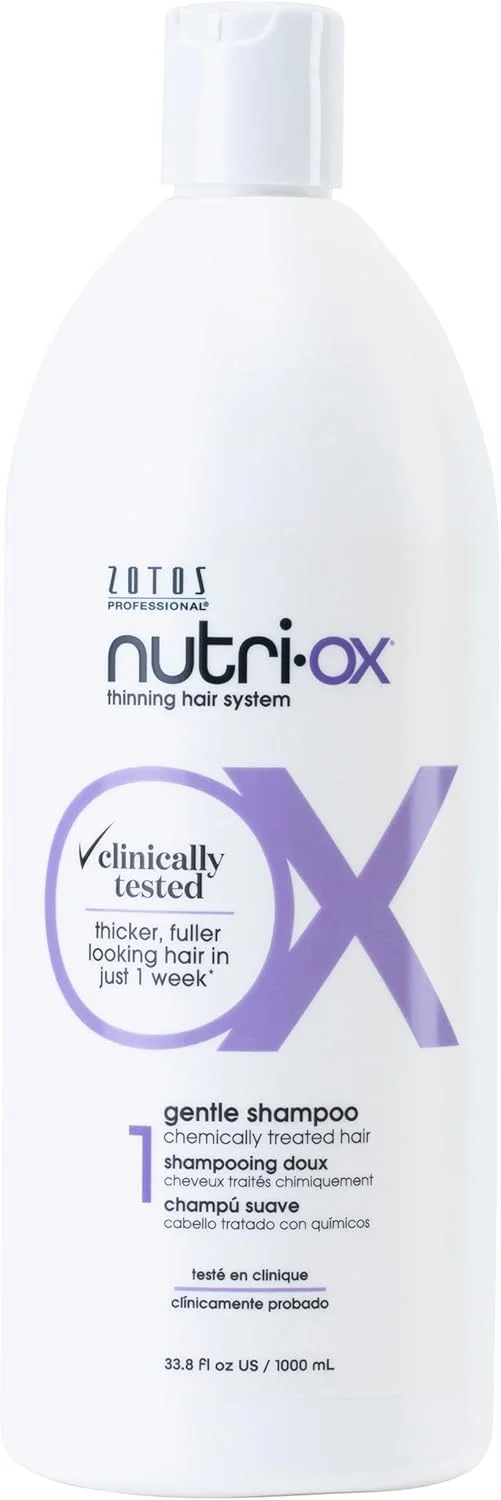 شامپو ملایم نوتری-اکس مناسب موهای نازک رنگ شده و تحت درمان شیمیایی | موهایی ضخیم تر و پرپشت تر | تست شده بالینی و توسط متخصص پوست | نعناع | محافظ رنگ، 1000 میلی لیتر