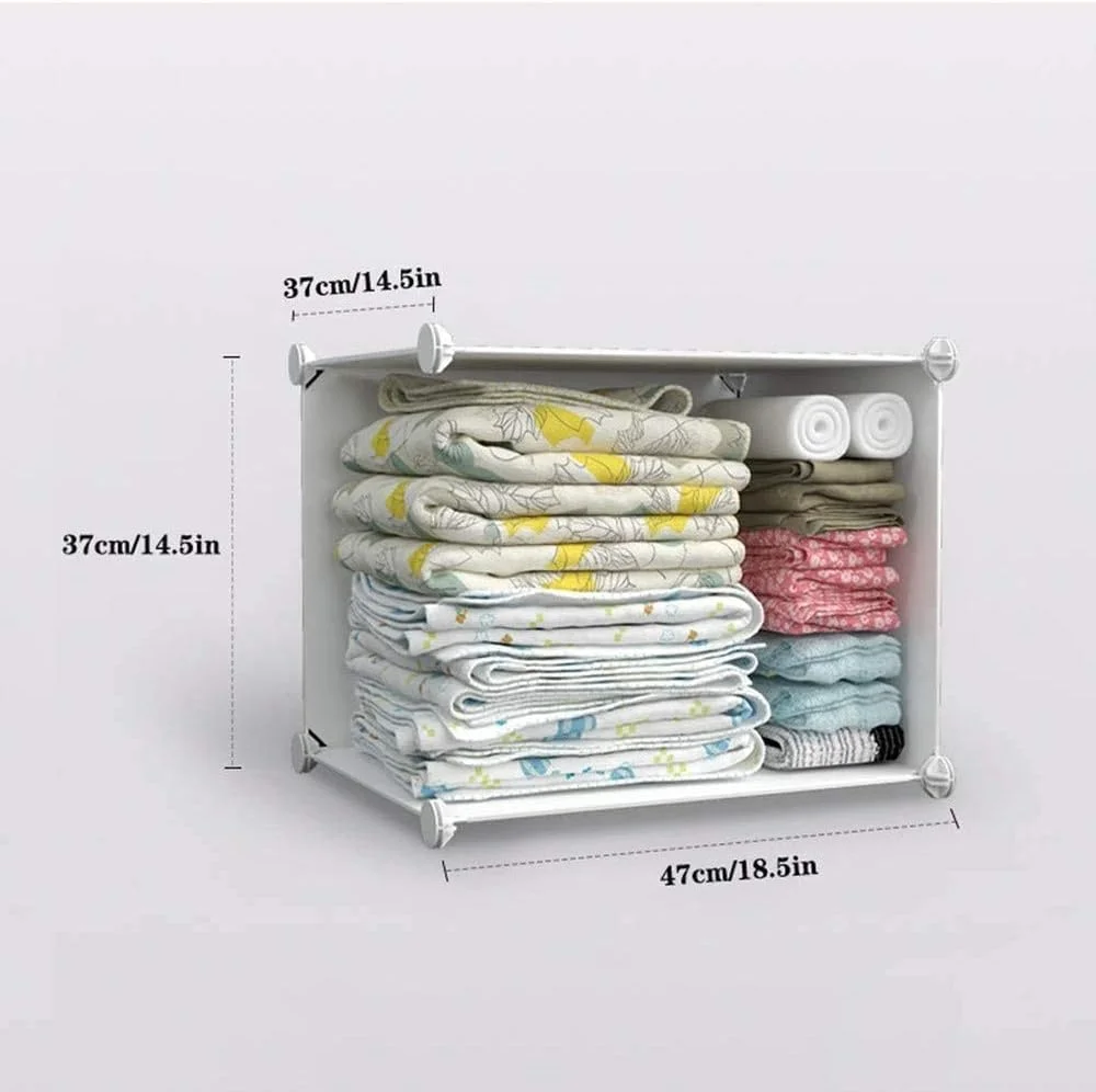 کمد لباس قابل حمل U-HOOME برای آویزان کردن لباس، کمد ترکیبی، کابینت مدولار برای صرفه جویی در فضا، مکعب سازمان دهنده ایده آل برای نگهداری کتاب، اسباب بازی، حوله (8 مکعب، برچسب های اضافی گنجانده شده) - سفید