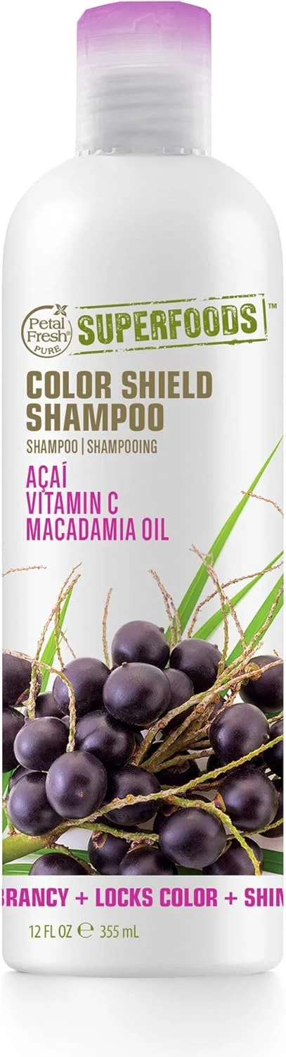 شامپو محافظ رنگ مو پتال فرش سوپر فودز حاوی آکای، ویتامین سی و روغن ماکادمیا، 355 میلی لیتر