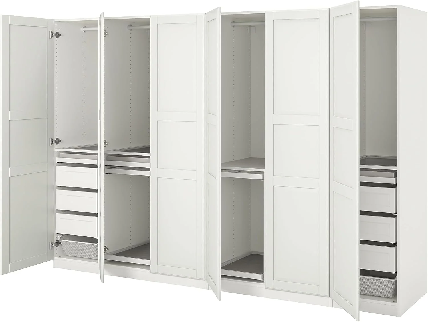 ترکیب کمد لباس PAX/TYSSEDAL، 300x60x201 سانتی متر، سفید/سفید