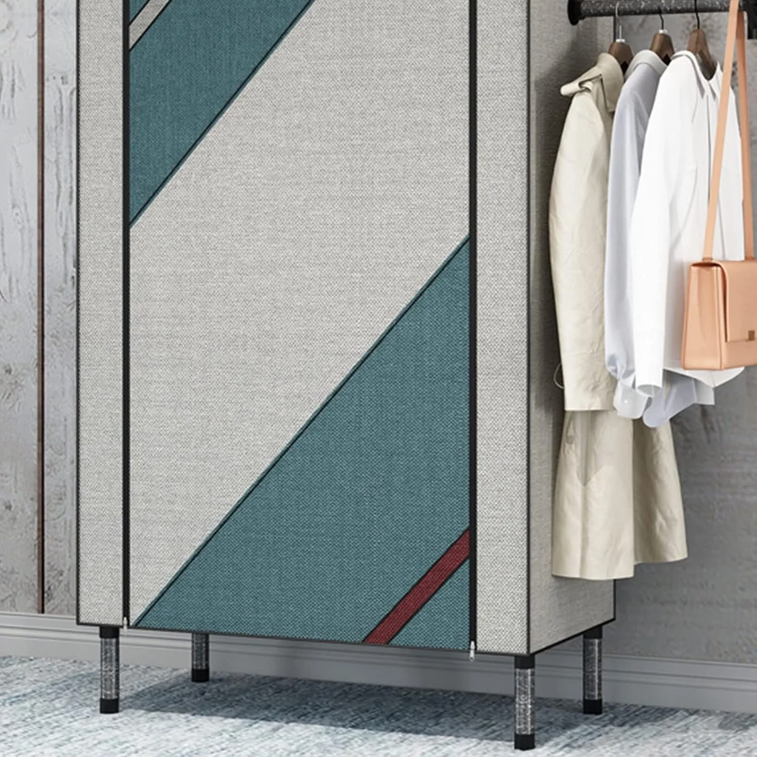 کمد لباس تیاندیافوای، کمد پارچهای ساده، لوله فولادی ضخیم شده تقویت شده، کمد ضخیم شده، مونتاژ خانگی، کمد مونتاژ مدرن کمد لباس تیاندیافوای، کمد پارچهای ساده، لوله فولادی ضخیم شده تقویت شده، کمد ضخیم شده، مونتاژ خانگی، کمد مونتاژ مدرن