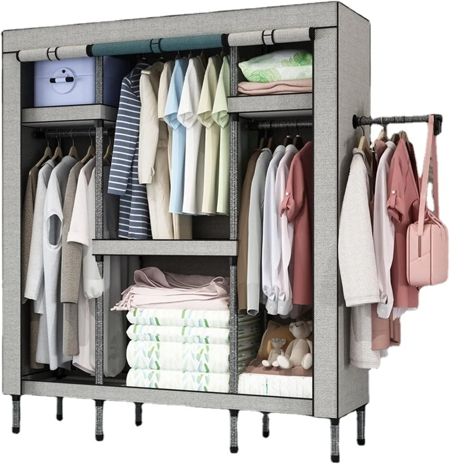 کمد لباس تیاندیافوای، کمد لباس ساده، کمد لباس پارچهای مدرن و ساده، لوله فولادی ضخیم شده، فضای ذخیرهسازی تقویتشده کمد لباس تیاندیافوای، کمد لباس ساده، کمد لباس پارچهای مدرن و ساده، لوله فولادی ضخیم شده، فضای ذخیرهسازی تقویتشده