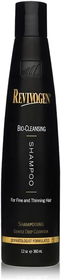 شامپو پاک کننده ملایم Revivogen MD برای موهای نازک و کم پشت حاوی مسدود کننده DHT، جلوگیری از ریزش مو و تسکین دهنده پوست سر برای آقایان و بانوان، 360 میلی لیتر