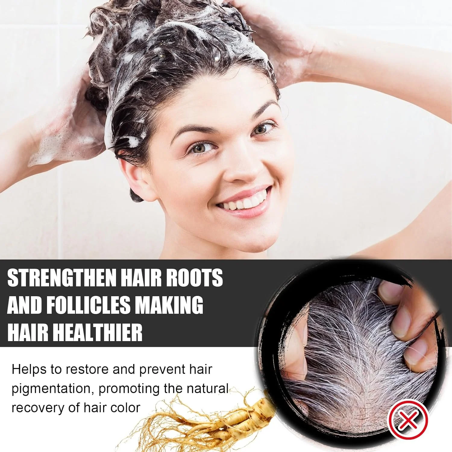 شامپو بار معکوس کننده موهای سفید، 2 عدد شامپو بار تیره کننده طبیعی برای رشد سریع مو و جلوگیری از ریزش مو