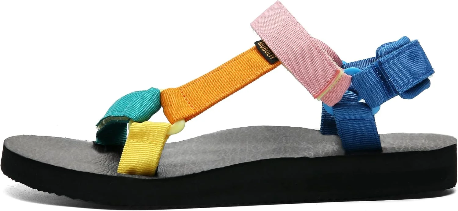 صندل زنانه موبولی، صندل های تابستانی غیر رسمی و مناسب آب با کفی یوگا و پشتیبانی از قوس پا، مناسب استفاده در فضای باز و قابل شستشو