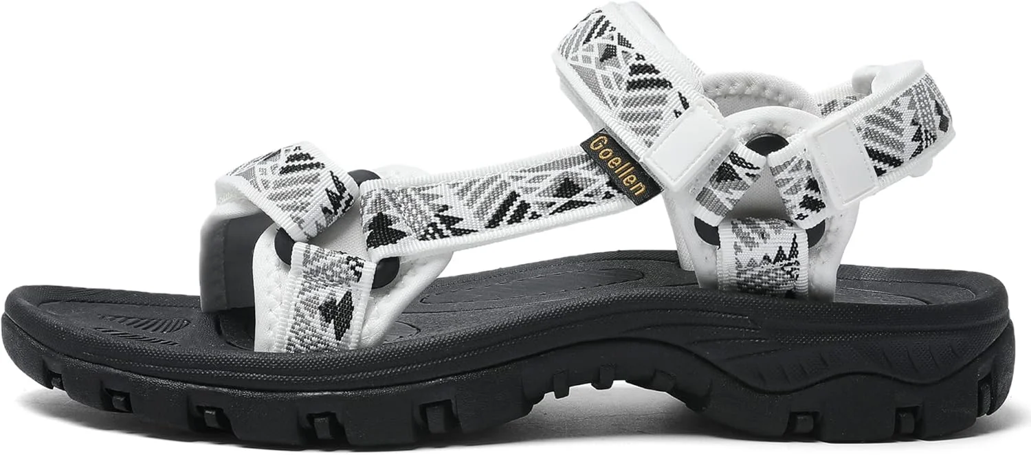 صندل ورزشی پیاده روی زنانه موبولی، کفش های ورزشی آبی و فضای باز با پشتیبانی از قوس پا و چسبی قابل تنظیم برای ساحل