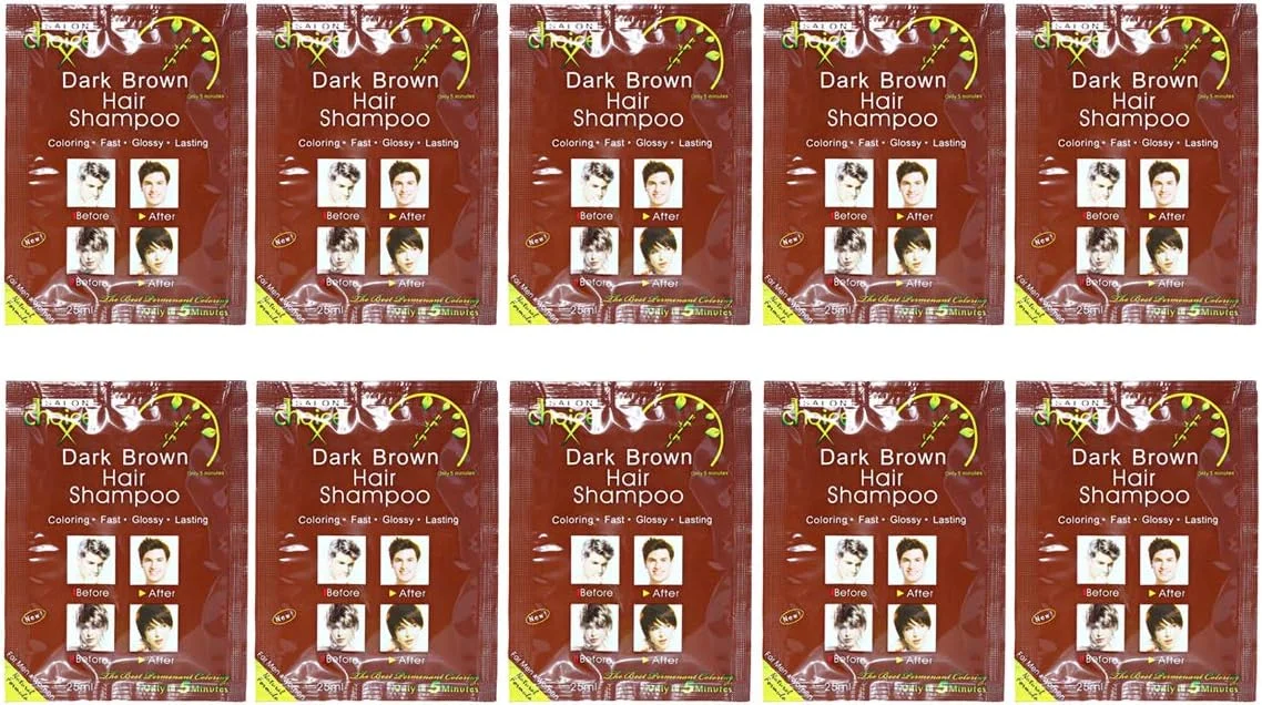 شامپو رنگ مو سالن چویس، قهوه ای تیره، 250 میلی لیتر، مجموعه 10 عددی