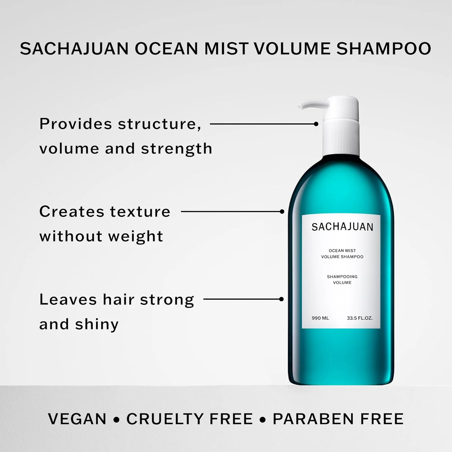 شامپو حجم دهنده مو ساشاژوان مدل Ocean Mist حجم 990 میلی لیتر