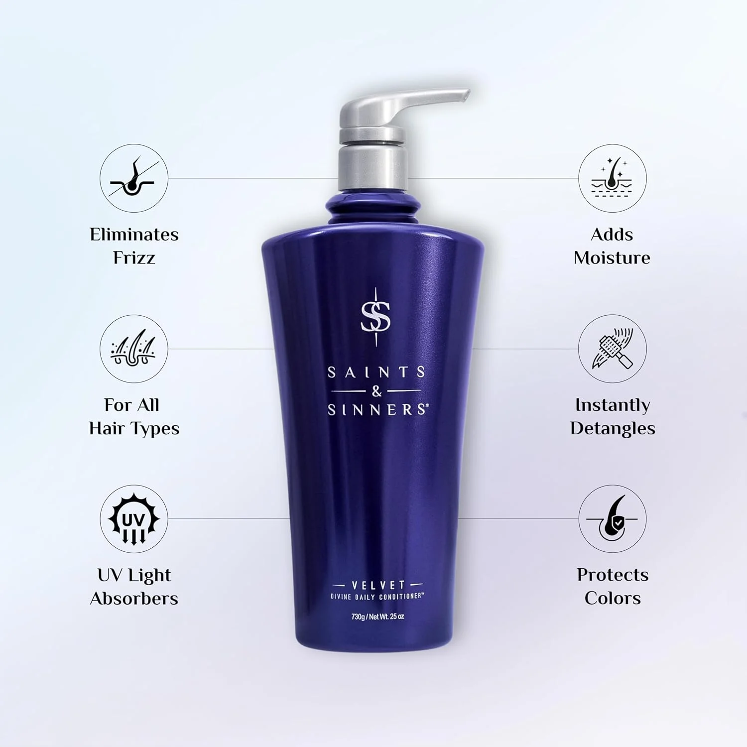دوتایی شامپو و نرم کننده مخملی Saints & Sinners (۷۵۰ میلی لیتر) برای موهای خشک، آسیب دیده و رنگ شده