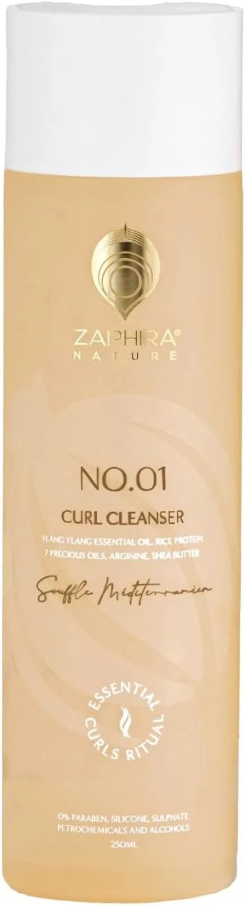 پاک کننده فر مو زافیرا نیچر - جایگزین شامپو بدون سولفات، مرطوب کننده و بدون ایجاد خشکی - شوینده ملایم برای موهای فر، موج دار و مجعد - آبرسان، کنترل کننده وز و مشخص کننده فر - 355 میلی لیتر