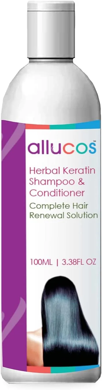 شامپو و نرم کننده کراتین آلوکوس | برای موهای صاف، ضعیف، آسیب دیده، خشک و وز | شامپو بدون سولفات و پارابن | برای انواع مو | 100 میلی لیتر (بسته 1 عددی)