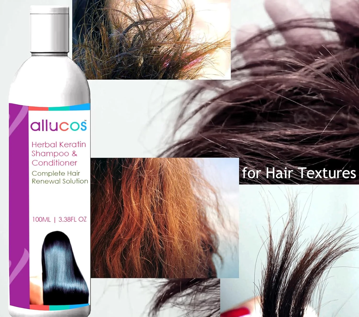 شامپو و نرم کننده کراتین آلوکوس | برای موهای صاف، ضعیف، آسیب دیده، خشک و وز | شامپو بدون سولفات و پارابن | برای انواع مو | 100 میلی لیتر (بسته 1 عددی)