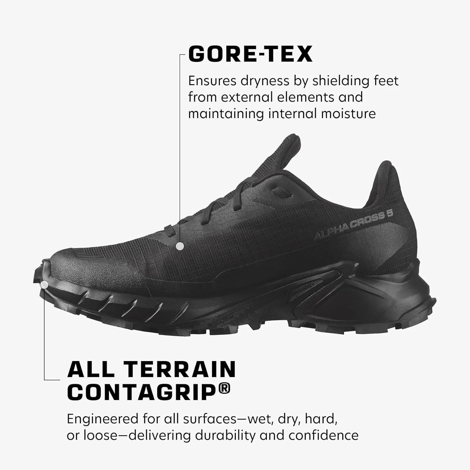کفش پیاده روی زنانه سالومون Alphacross 5 Gore-tex
