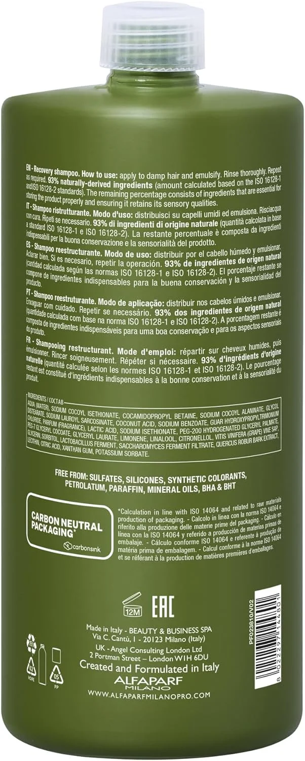 شامپو ترمیم کننده آلفاپارف میلانو بنوله وو 1000 میلی لیتر - شامپو بازسازی کننده