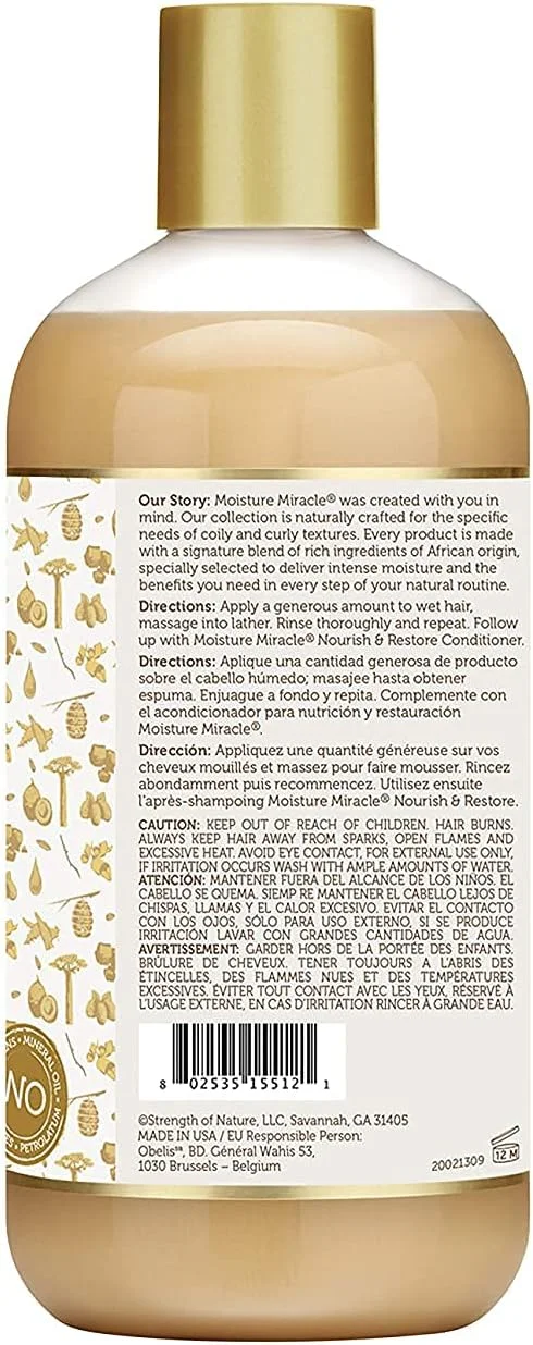 شامپو روغن نارگیل و عسل African Pride Moisture Miracle (بسته 3 عددی) - برای فر و مجعد کردن طبیعی مو، تغذیه کننده و درخشان کننده. 355 میلی لیتر