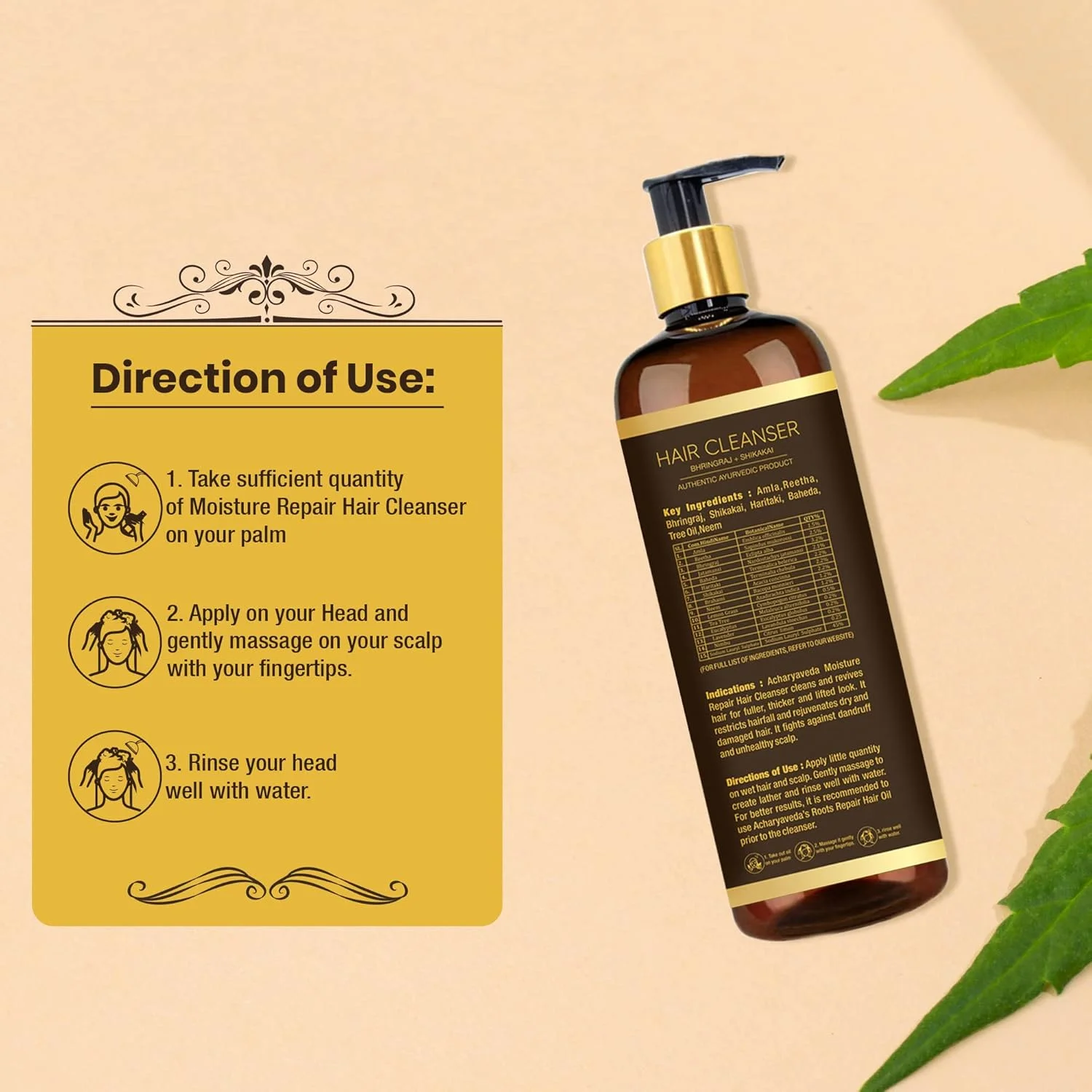 شامپو پاک کننده مو آچاریاودا برینگاراج و شیکاکای (200 میلی لیتر، پاک کننده مو آچاریاودا)