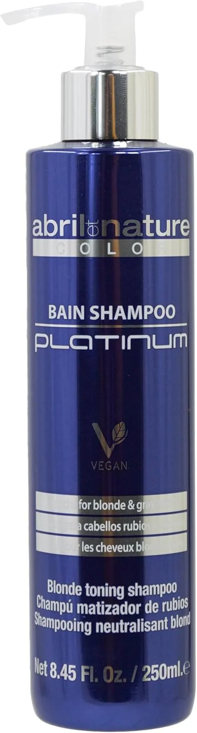 آبریل ات نیچر - شامپو باین پلاتینیوم - شامپو تونینگ بنفش - 250 میلی لیتر - برای کاهش رنگ موهای خاکستری یا دکلره شده - درمان مو با کراتین - محصولات مو - از بین برنده ته رنگ زرد