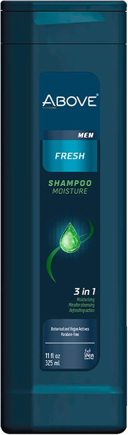 شامپو آبرسان 3 در 1 اَبو فرش، 325 میلی لیتر - شامپو مرطوب کننده برای آقایان - پاک کننده میسلار - مناسب برای موهای خشک، شکننده و آسیب دیده - وگان