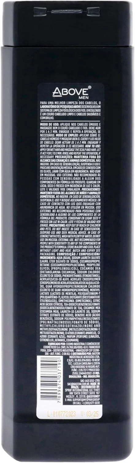 شامپو آبرسان 3 در 1 اَبو فرش، 325 میلی لیتر - شامپو مرطوب کننده برای آقایان - پاک کننده میسلار - مناسب برای موهای خشک، شکننده و آسیب دیده - وگان