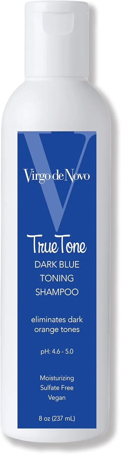 (237ml) - شامپو تونینگ آبی تیره True Tone: وگان، بدون سولفات، بدون سدیم کلرید، شامپو تونینگی که فورا رنگ های نارنجی تیره ناخواسته را بدون خشک کردن موهای شما از بین می برد. (2...