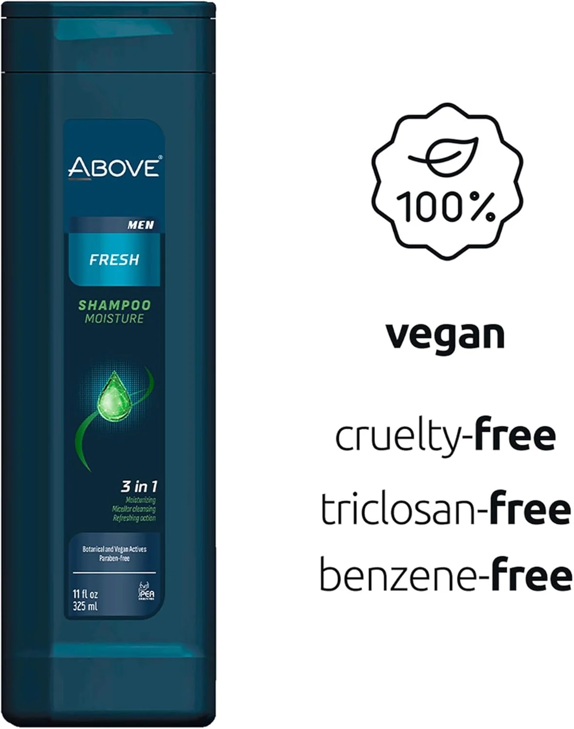 شامپو آبرسان 3 در 1 اَبو فرش، 325 میلی لیتر - شامپو مرطوب کننده برای آقایان - پاک کننده میسلار - مناسب برای موهای خشک، شکننده و آسیب دیده - وگان