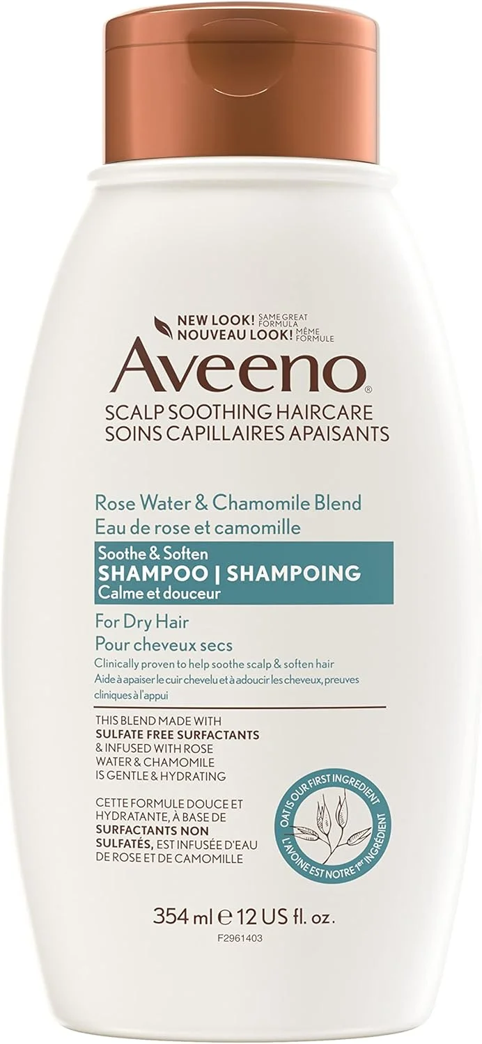 شامپو گلاب و بابونه Aveeno برای موهای خشک، آبرسان، 354 میلی لیتر
