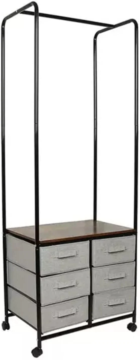جالباسی ایستاده SKYRRA مناسب اتاق خواب، کمد لباس، رخت آویز، بند رخت، مناسب اتاق خواب و نشیمن، دارای شش میله برای نگهداری