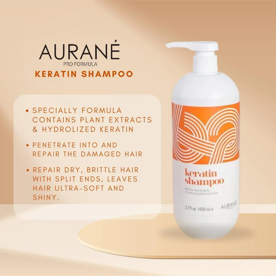 شامپو کراتین اورانه پرو 1000 میلی لیتر - مراقبت حرفه ای مو برای موهای خشک، آسیب دیده و وز - فرمولاسیون بدون سولفات و مرطوب کننده با روغن آرگان - نتایج با کیفیت سالنی - مناسب برای انواع مو