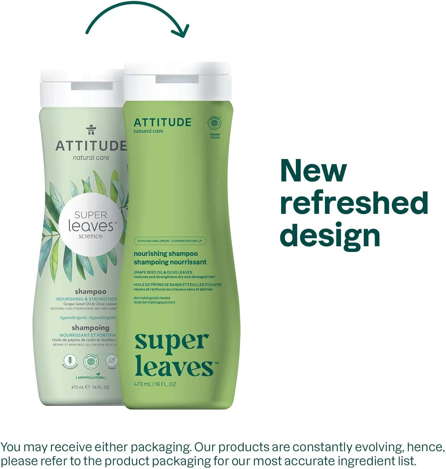 شامپو مغذی و تقویت کننده مو سوپر لیوز Attitude، ۴۷۳ میلی لیتر