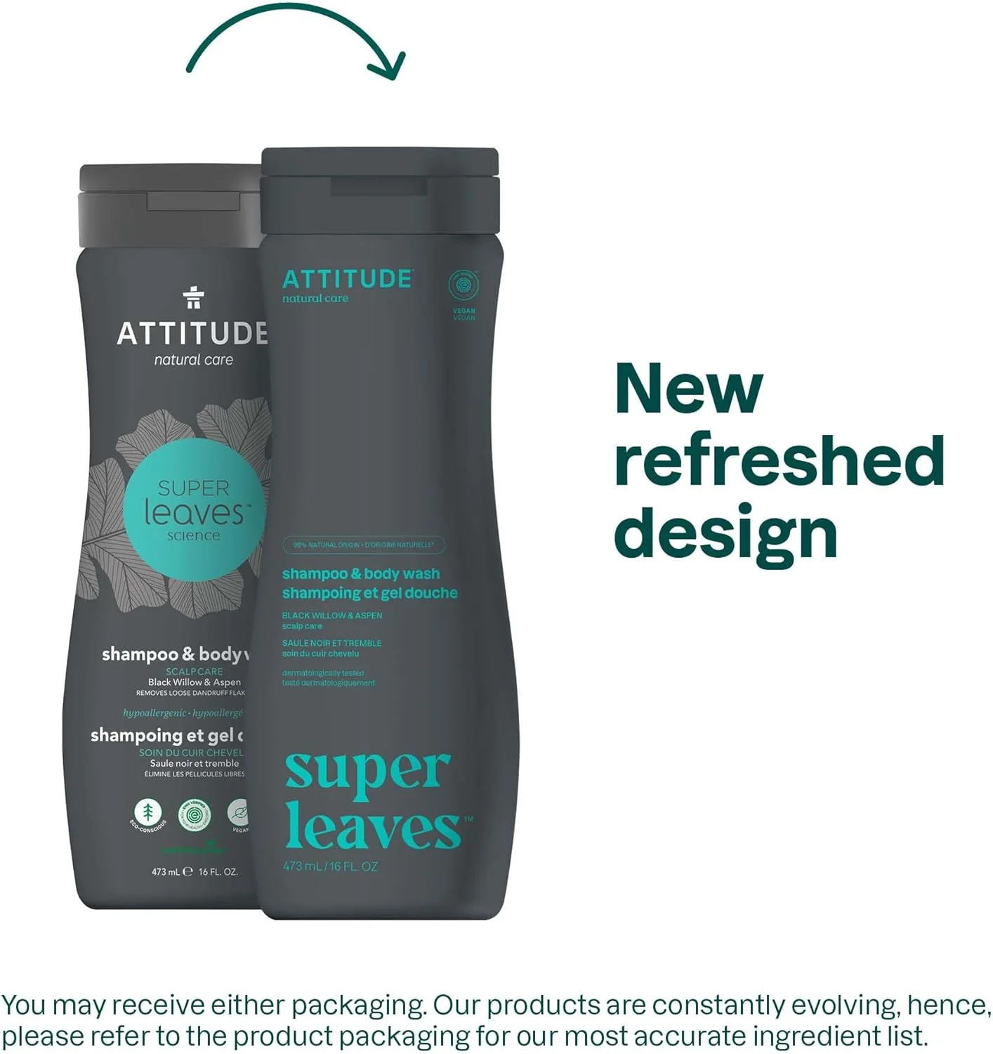 شامپو و ژل شستشوی بدن 2 در 1 سوپر لیوز اتیتود، ضد حساسیت، بید سیاه و آسپن، 473 میلی لیتر